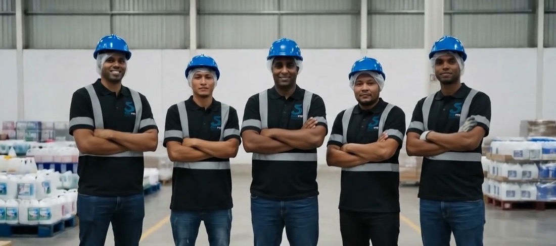 Equipo uniformado de Servipro Limpieza 507 en Panama